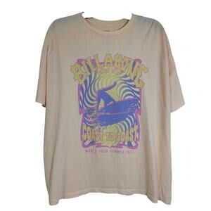 BILLABONG Coast-to-Coast World Tour Summer 1973 Oversized Small Apricot T-shirt